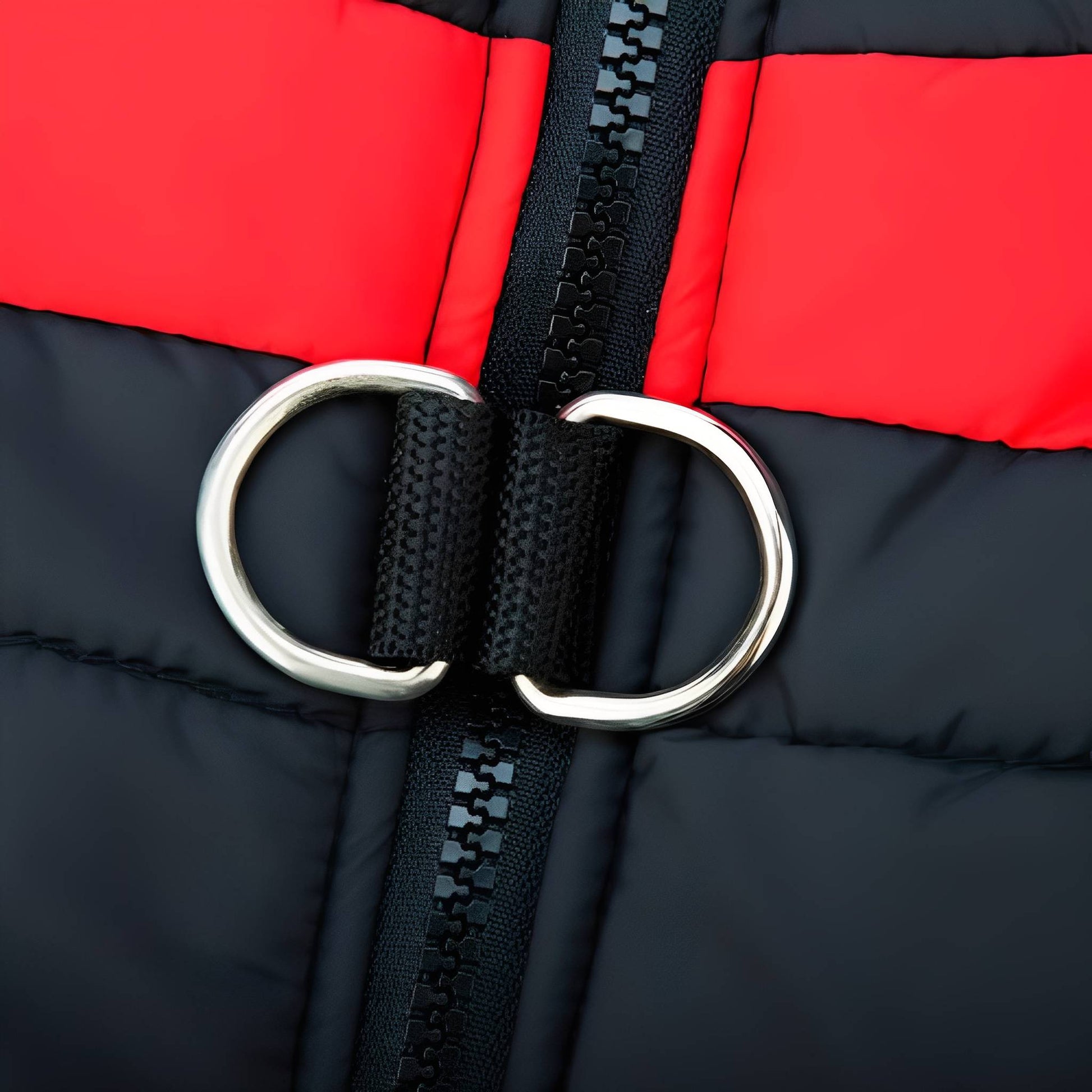 ComFura - Chaqueta para perros impermeable con cremallera y arnés