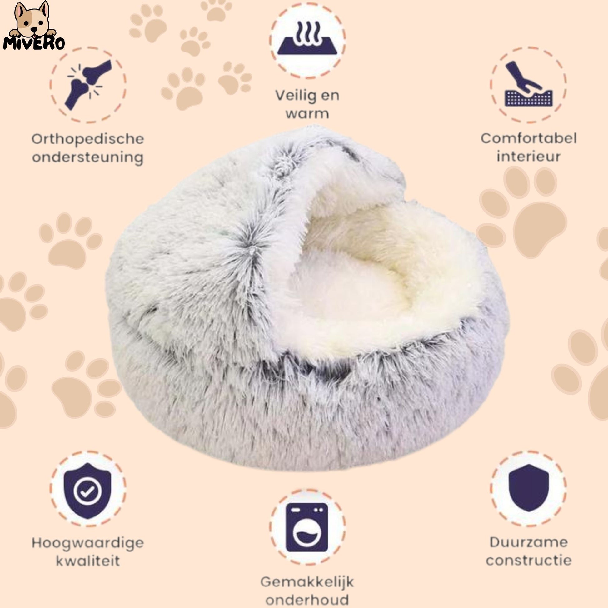 CozyCave - Cama para mascotas cálida y acogedora