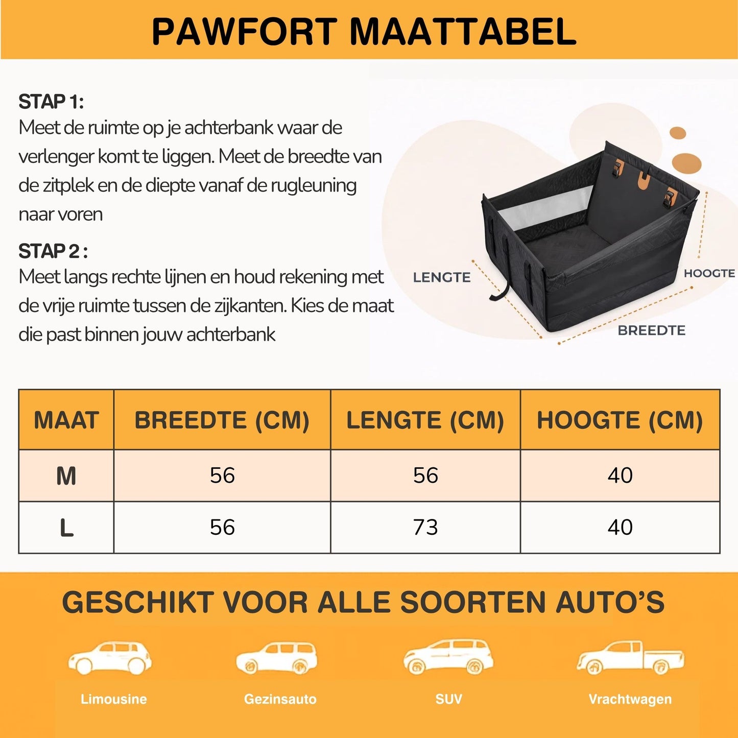 pawfort - extensor de asiento trasero para perros de suelo duro impermeable
