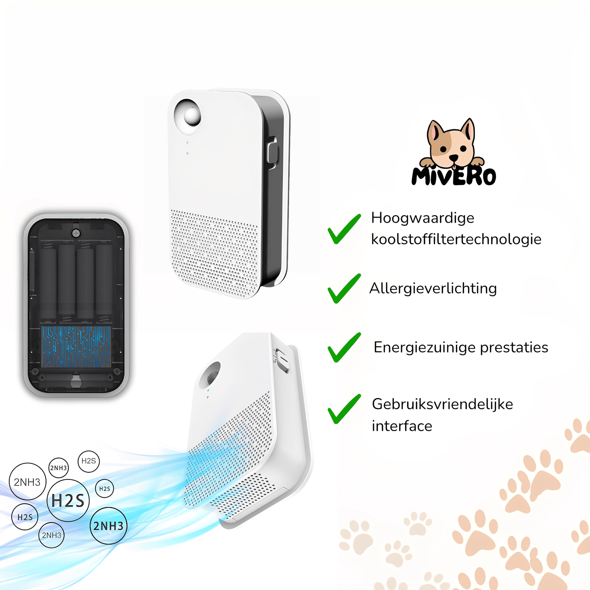 Aircura - Geurabsorberende Slimme Luchtreiniger - Mivero