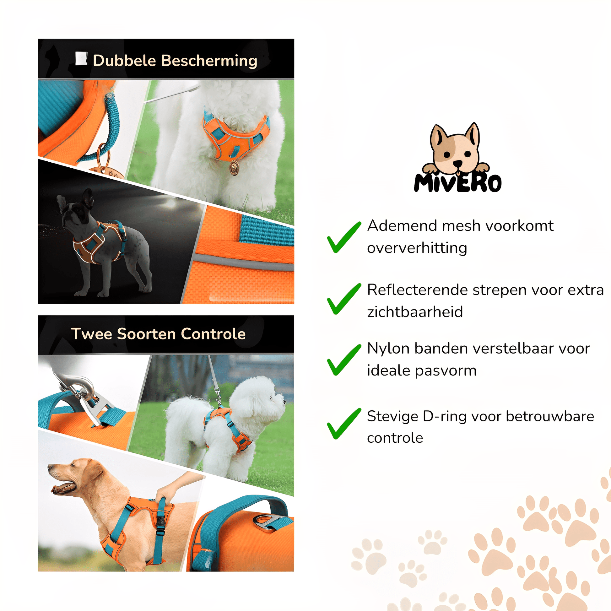 AirLeash - Ademend Reflecterend Hondentuig - Mivero