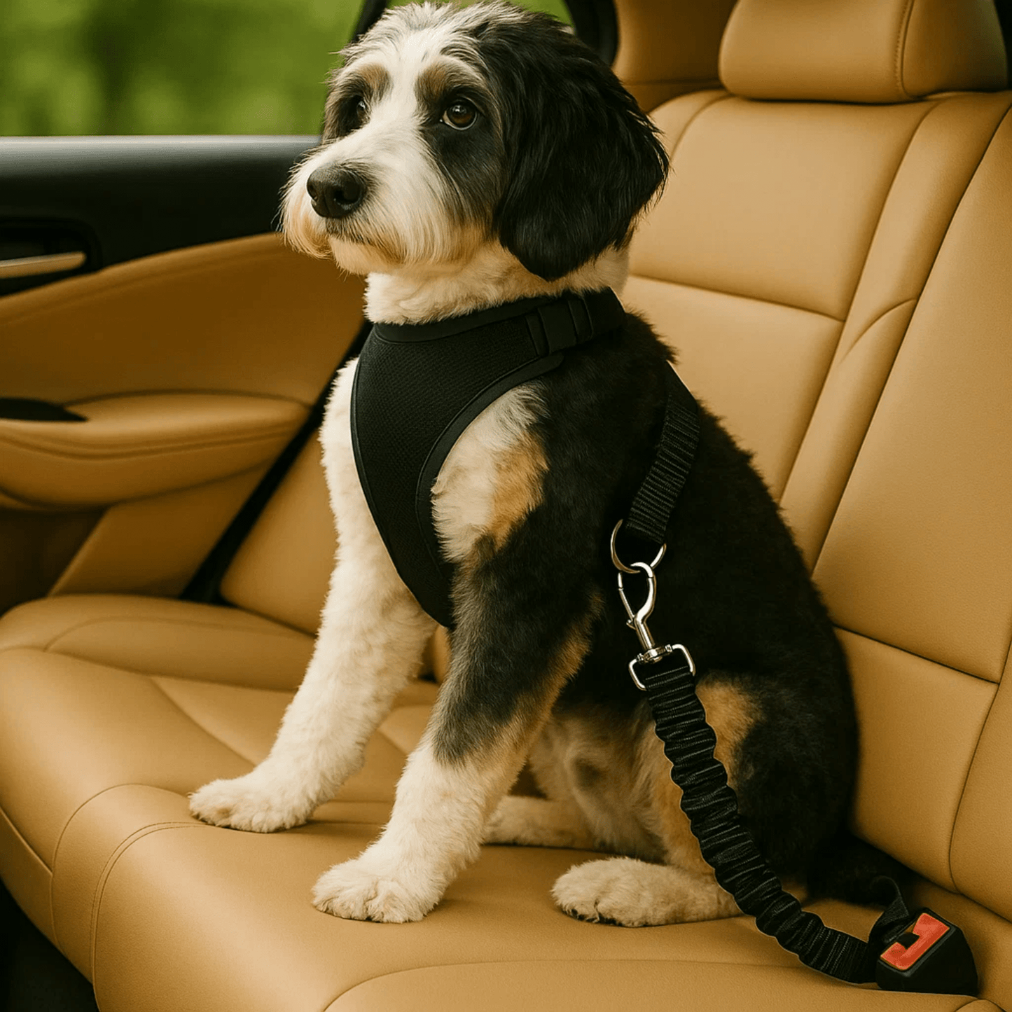 bufbelt - honden autogordel verstelbaar elastisch - mivero