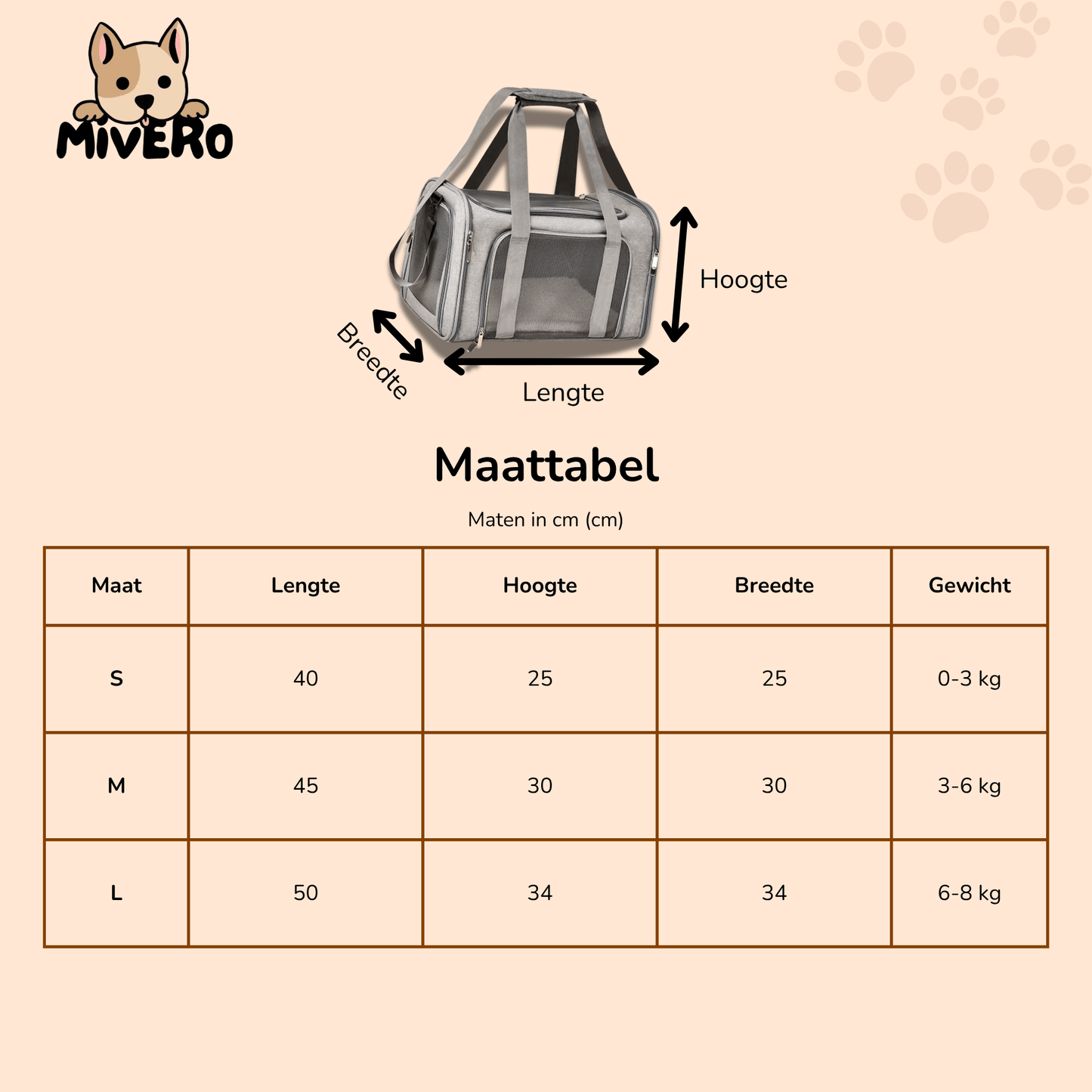 carrypaws - uitbreidbare rolkoffer draagtas - mivero