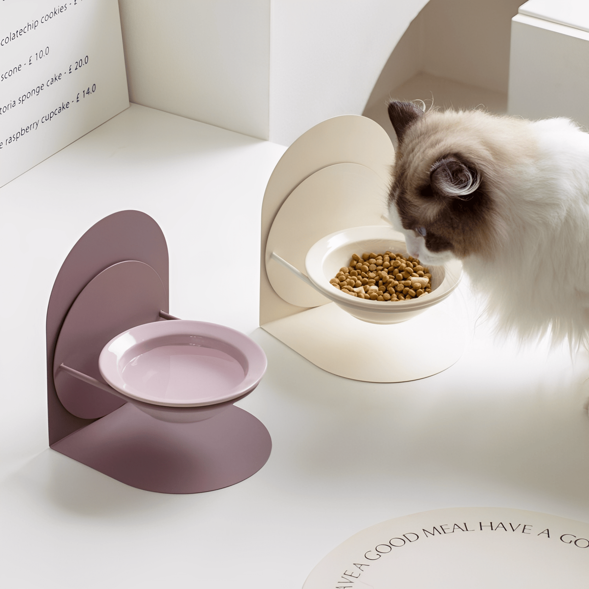 Cerakatt - Verhoogde Keramische Kattenvoerbak - Mivero