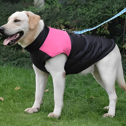 ComFura - Chaqueta para perros impermeable con cremallera y arnés