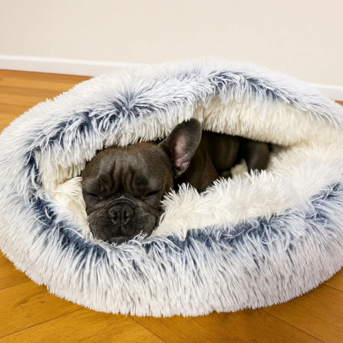 cozycave - fluffy hondenmand met dak - mivero