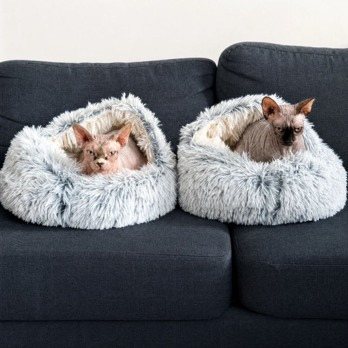 cozycave - fluffy hondenmand met dak - mivero