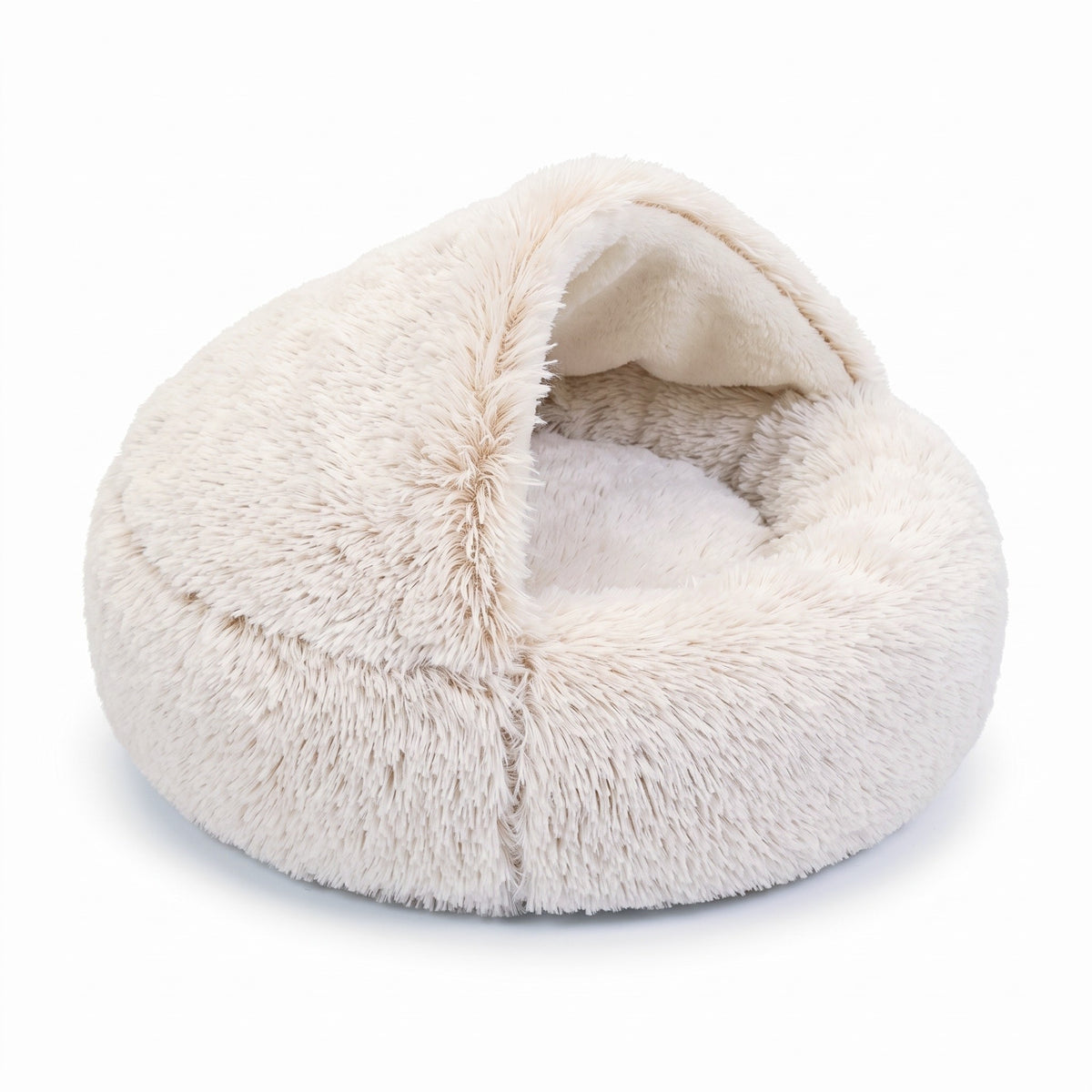 cozycave - fluffy hondenmand met dak - mivero