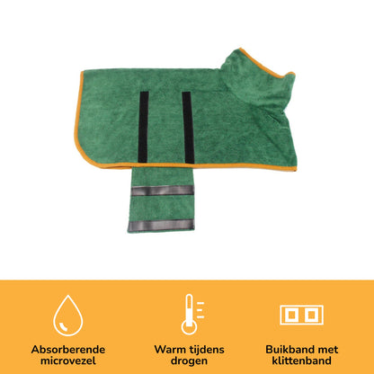 CuddleCoat - Hondenbadjas van Microvezel met Klittenband - Mivero