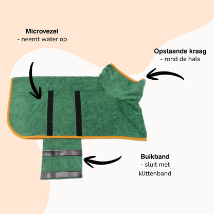 CuddleCoat - Hondenbadjas van Microvezel met Klittenband - Mivero