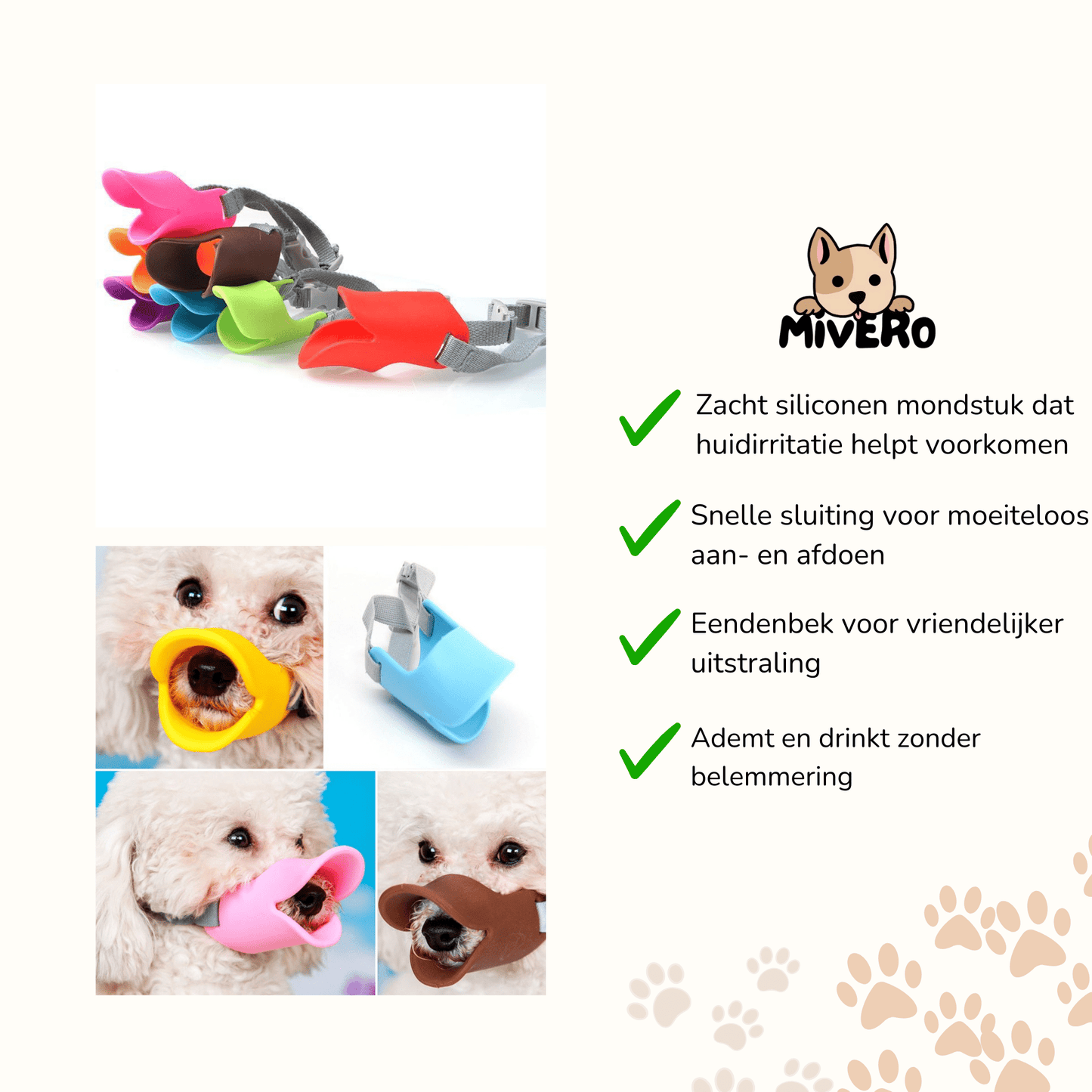 ducko - zachte eendenbek hondenmuilband - mivero