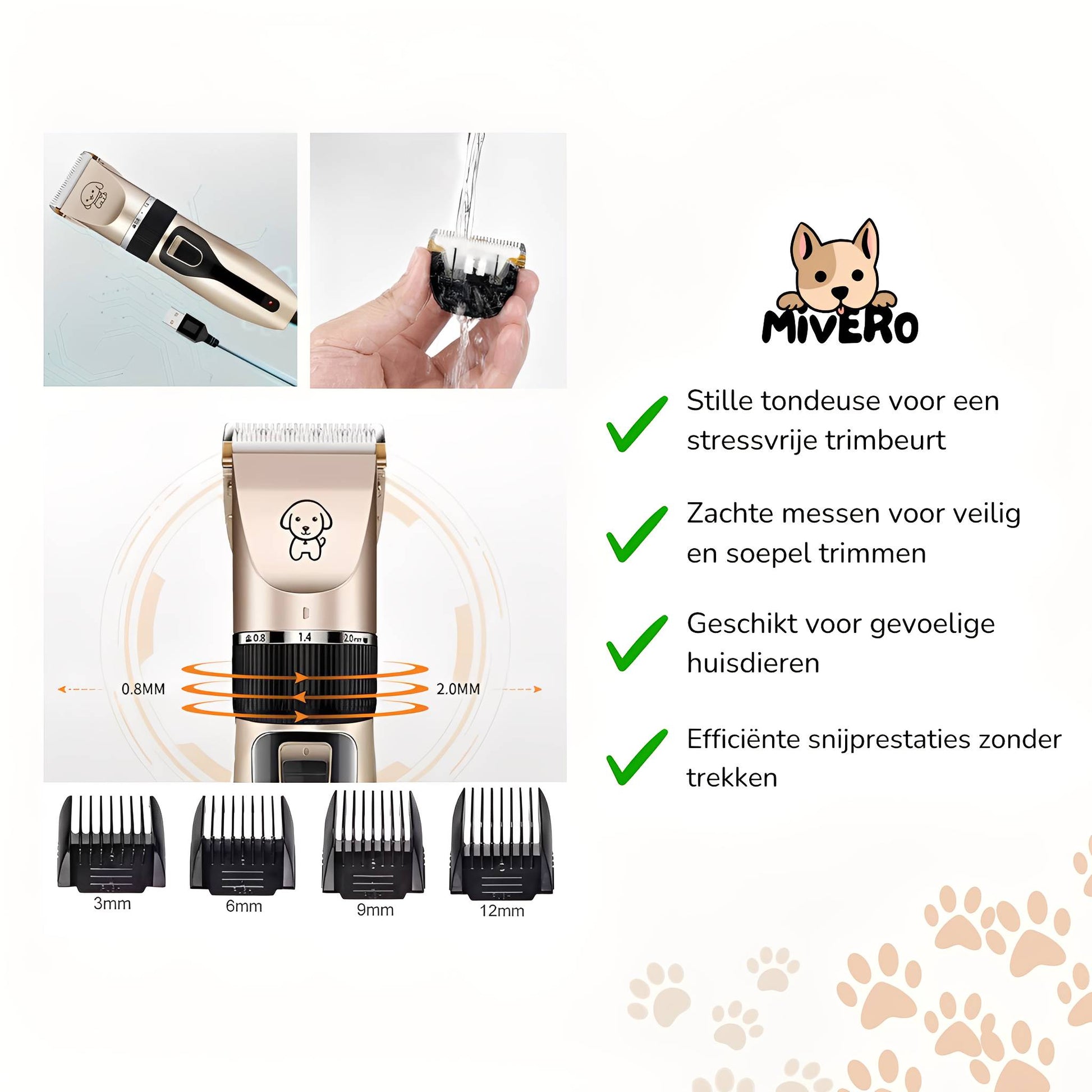 GroomZen - Stille Professionele Tondeuse - Mivero