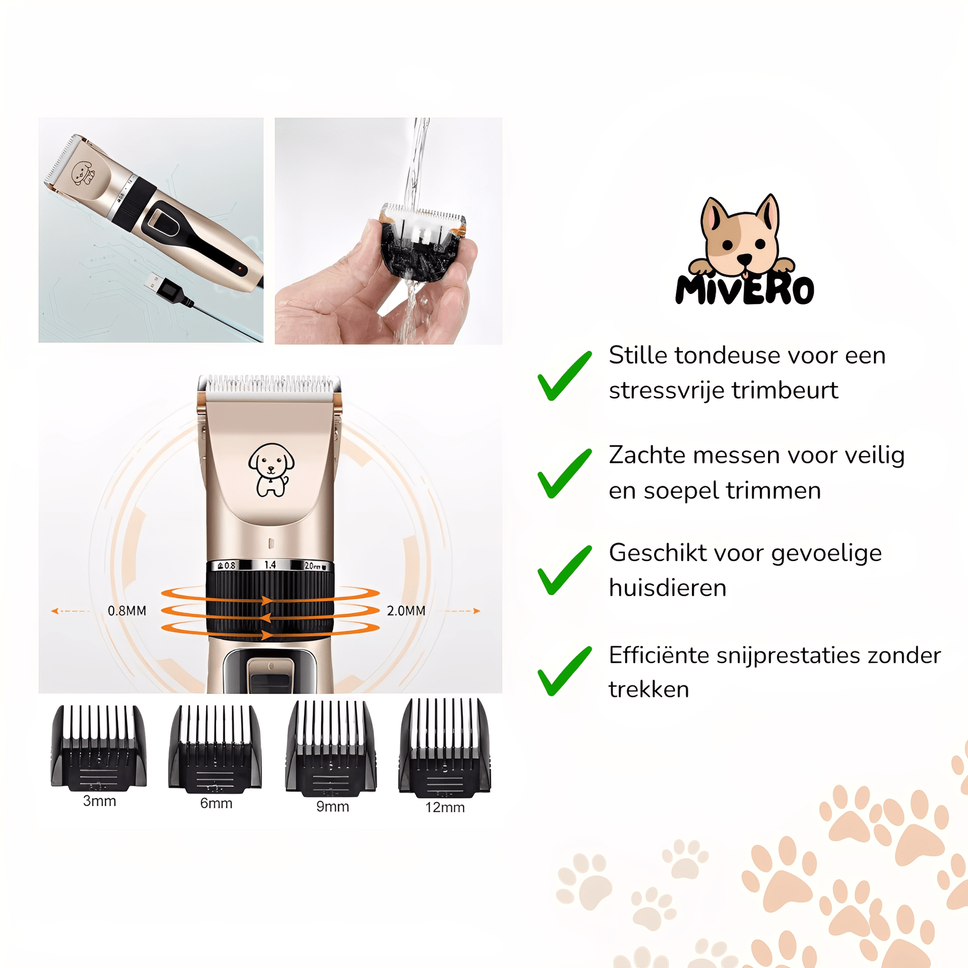 GroomZen - Stille Professionele Tondeuse - Mivero