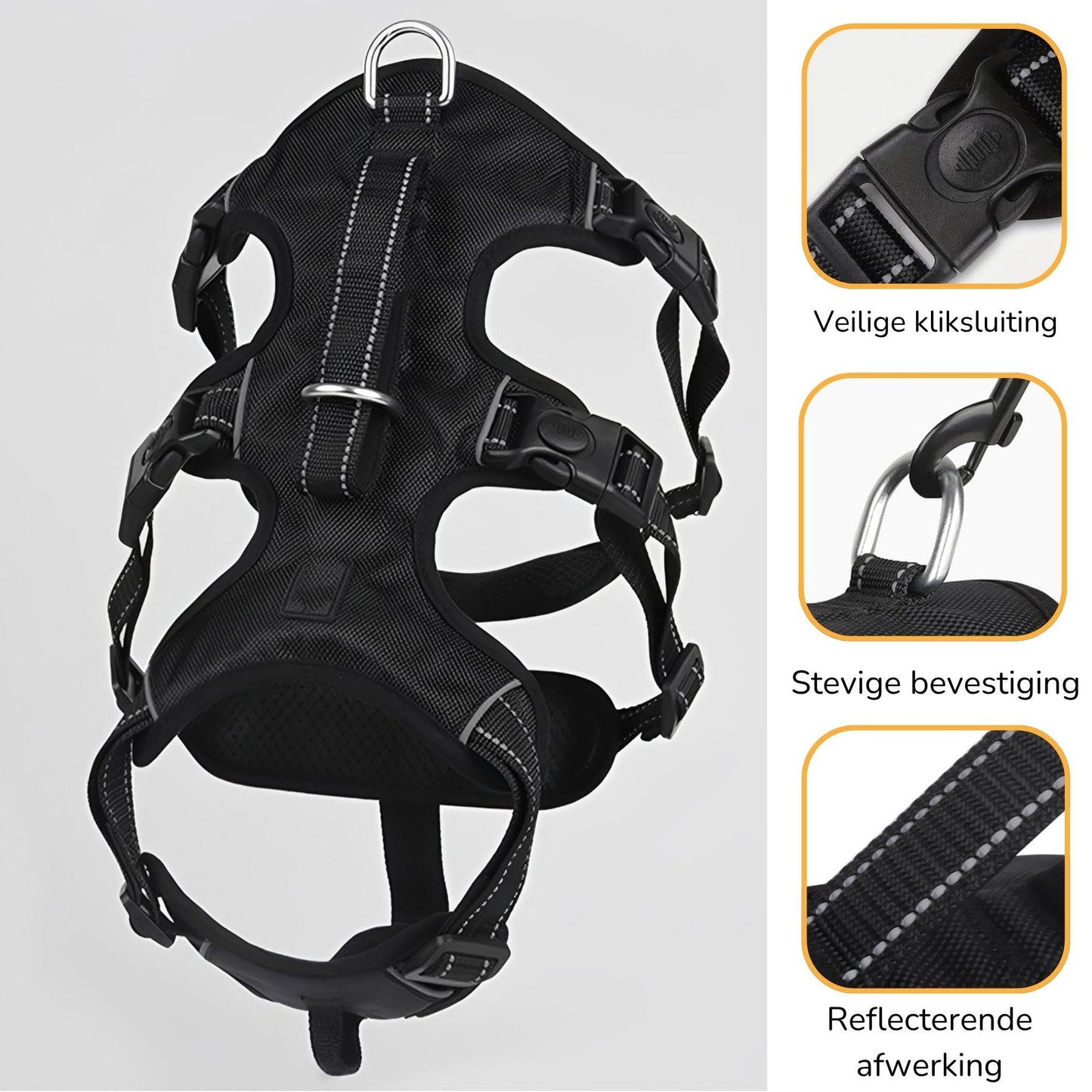 harnesspro - escapeproof verstelbaar hondentuig - mivero