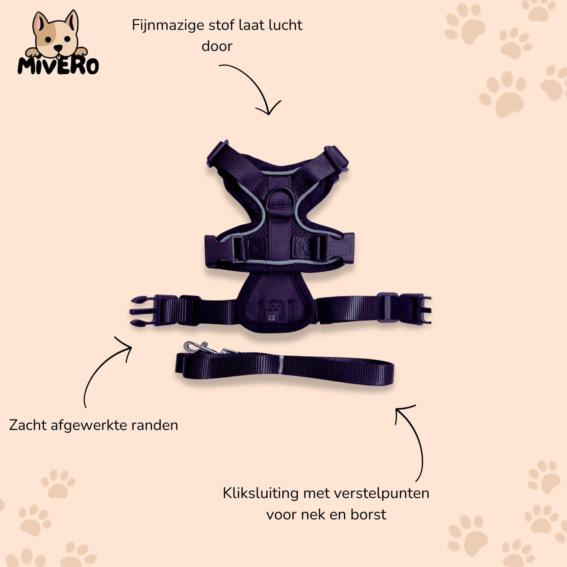 Harnix - Ademend Verstelbaar Kattenharnas - Mivero