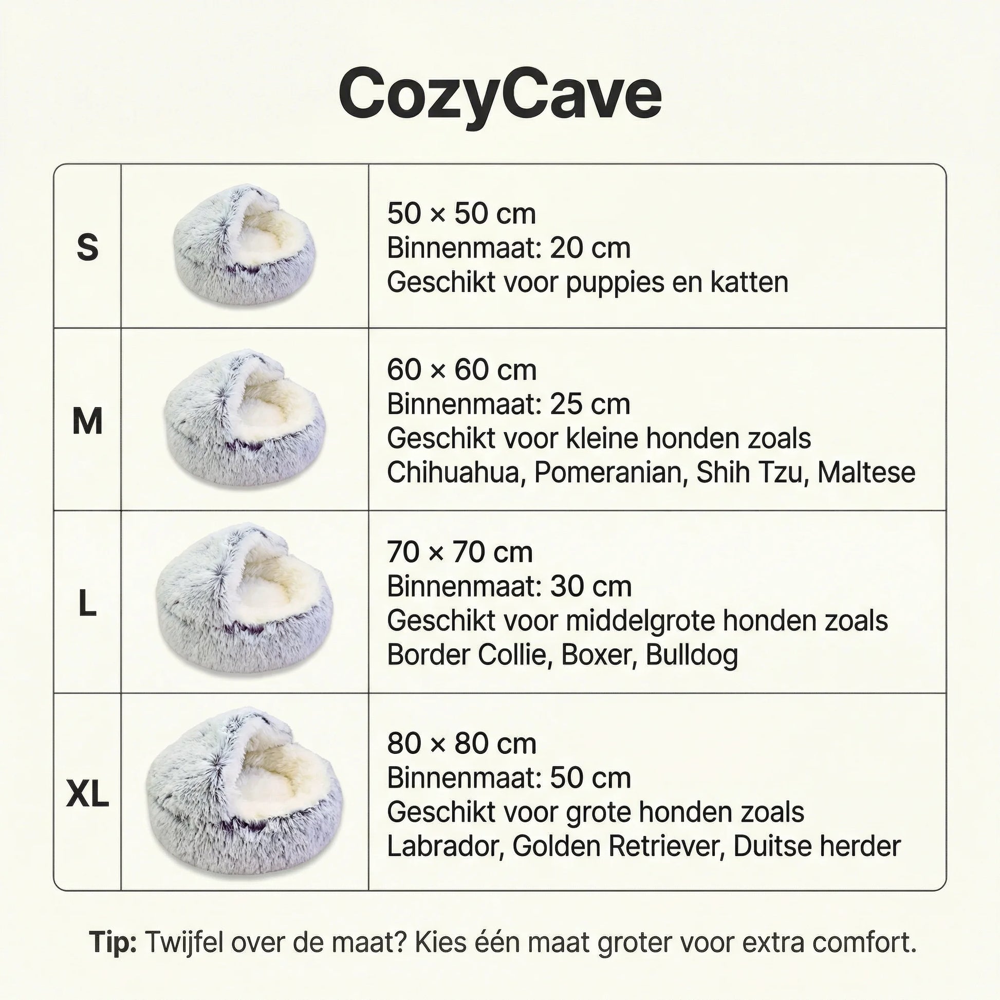 CozyCave - Cama para mascotas cálida y acogedora