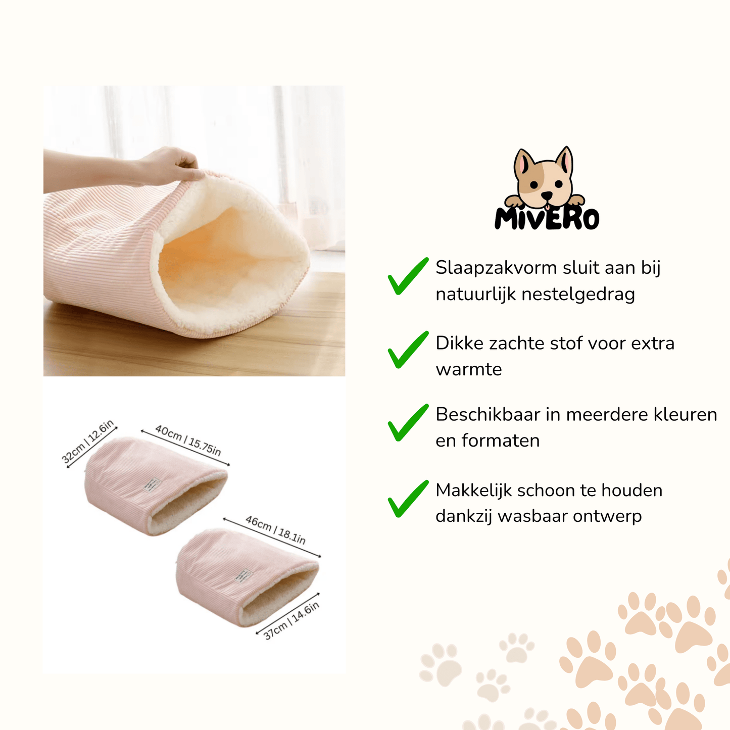 hibernest - knusse slaapzak kattenbed - mivero