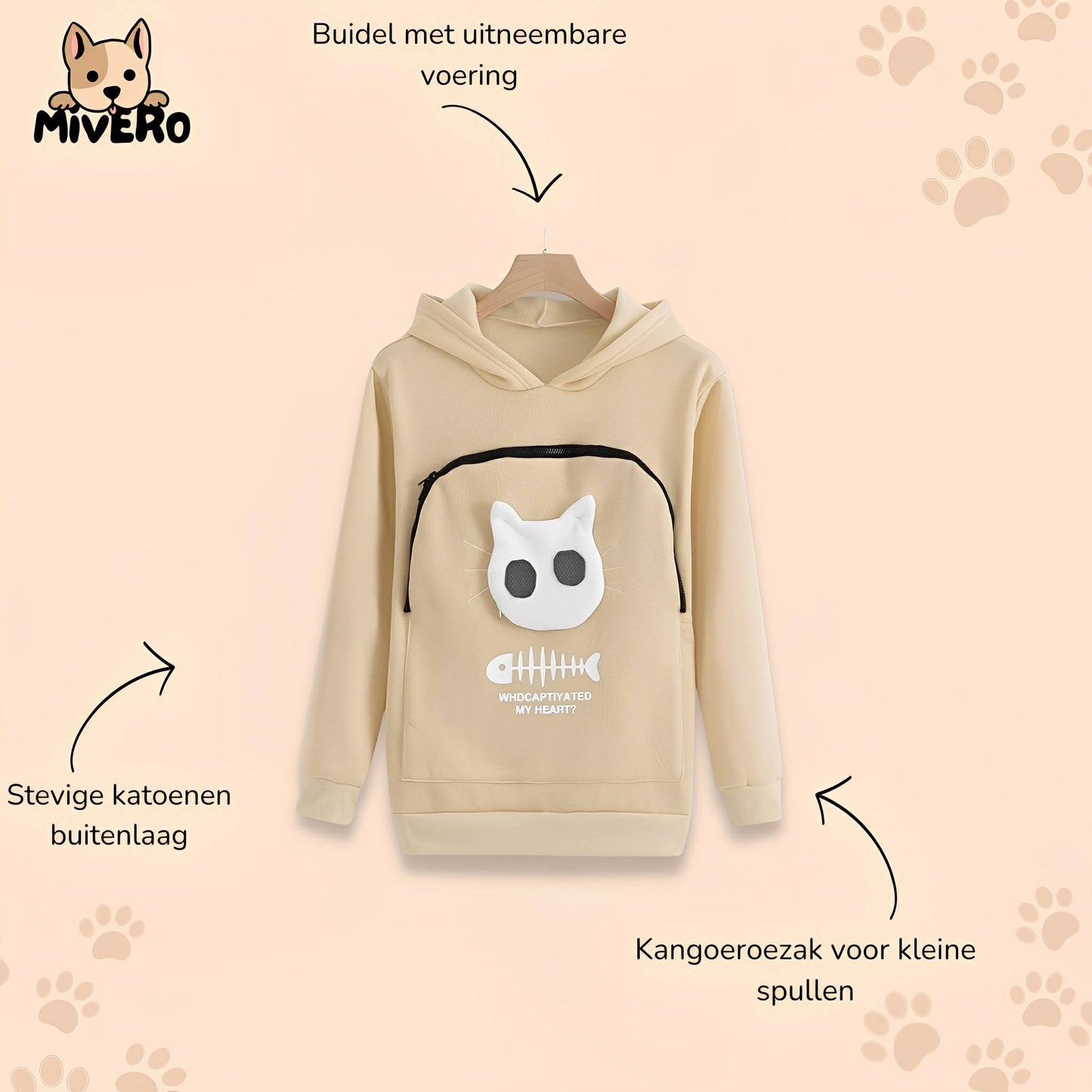 hugglet - katoenen buidel huisdiertrui - mivero