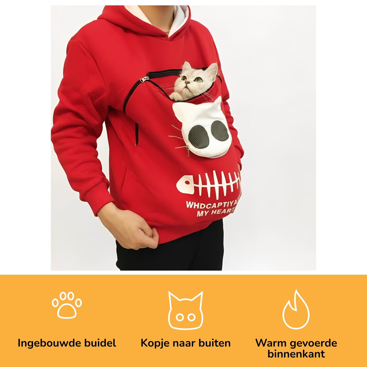 Hugglet - Hoodie met Buidel voor Huisdier - Mivero