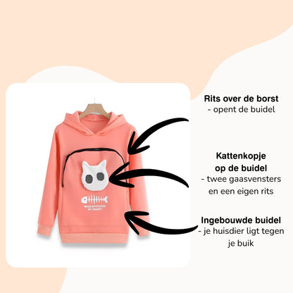 Hugglet - Hoodie met Buidel voor Huisdier - Mivero