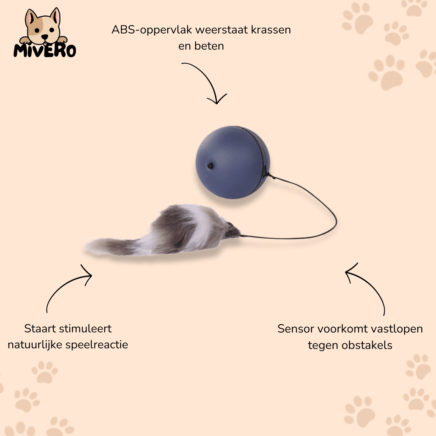 huntio - interactieve muisvormige kattenbal - mivero