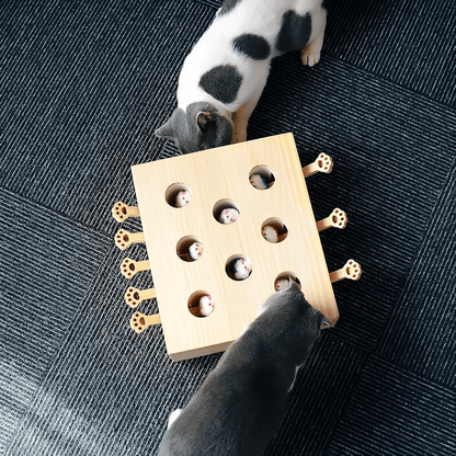 MoleHunt - Houten Interactief Whack - a - Mole Kattenspeelgoed - Mivero