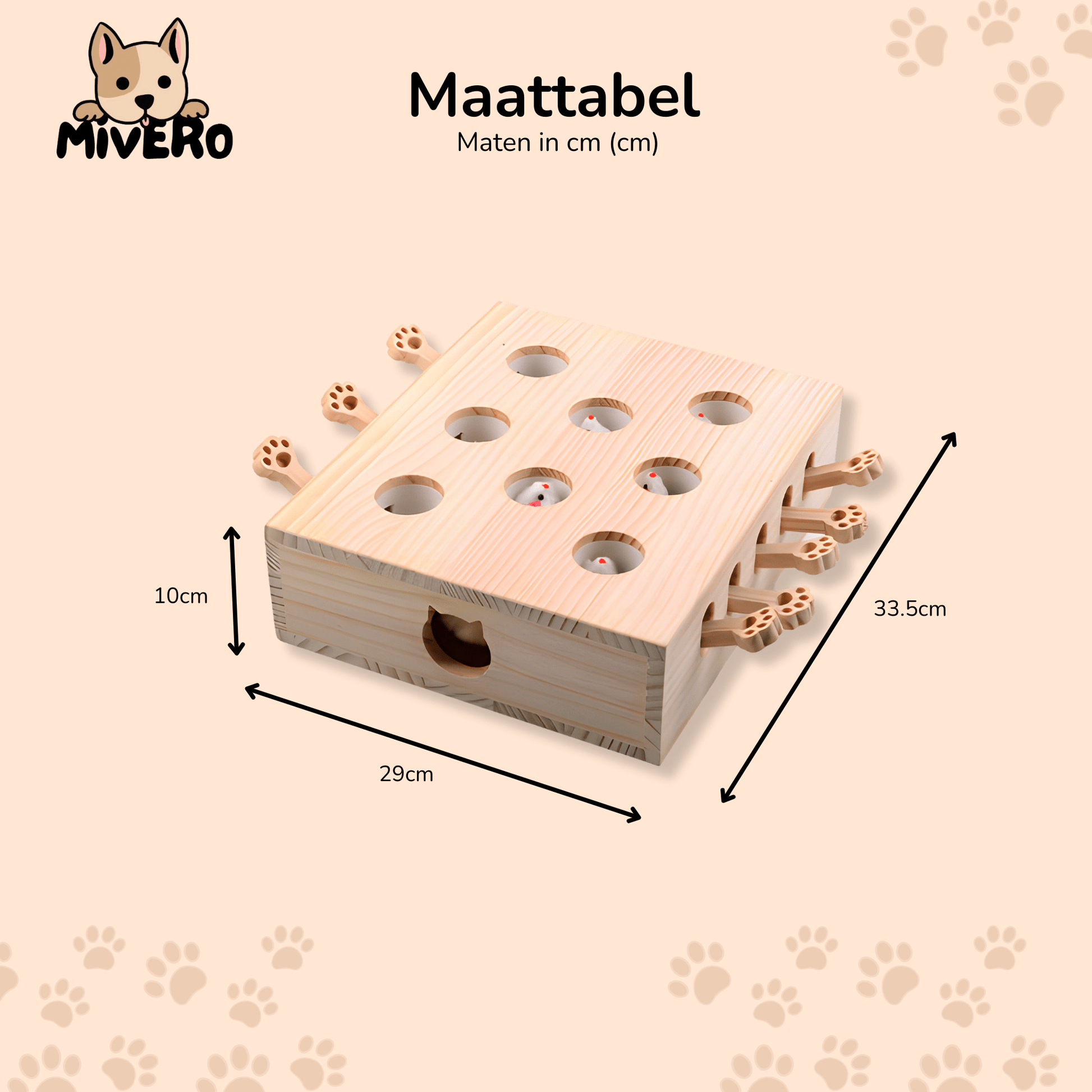 MoleHunt - Houten Interactief Whack - a - Mole Kattenspeelgoed - Mivero