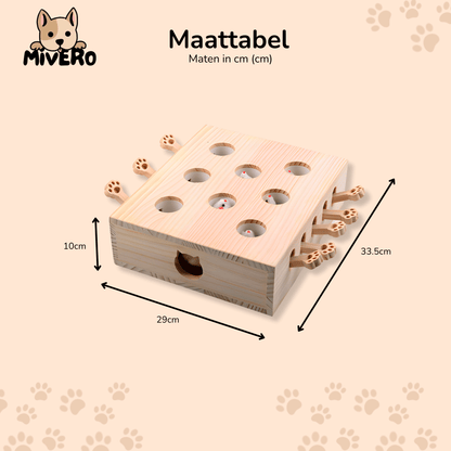 MoleHunt - Houten Interactief Whack - a - Mole Kattenspeelgoed - Mivero