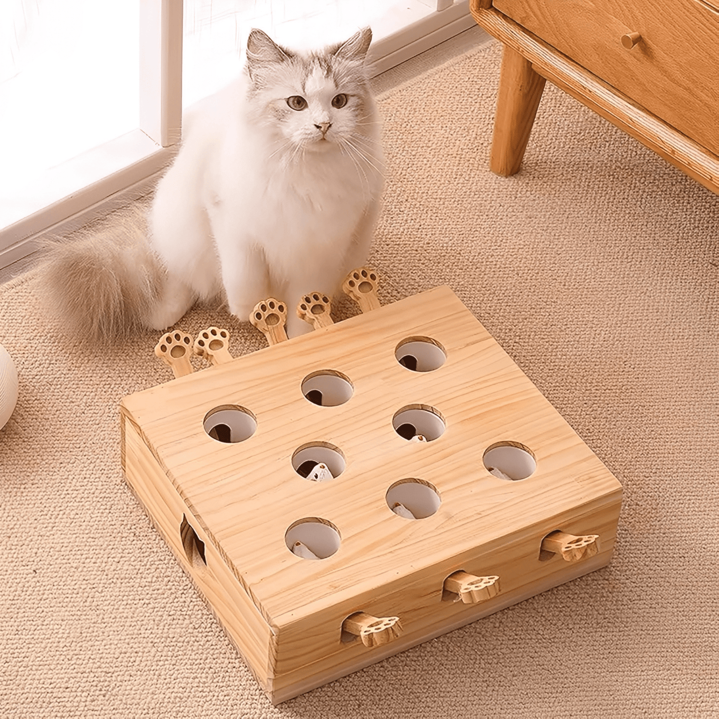 molehunt - houten whack - a - mole kattenspeelgoed - mivero