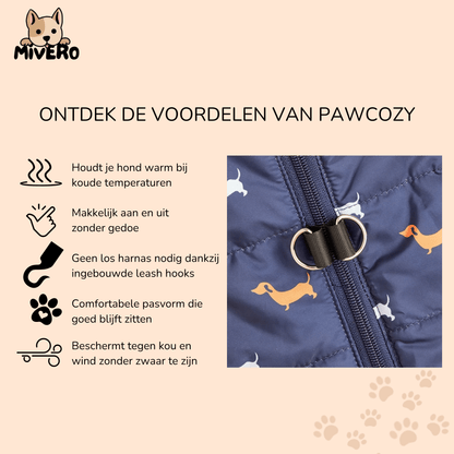 PawCozy - Gevoerde Rits Hondenjas - Mivero