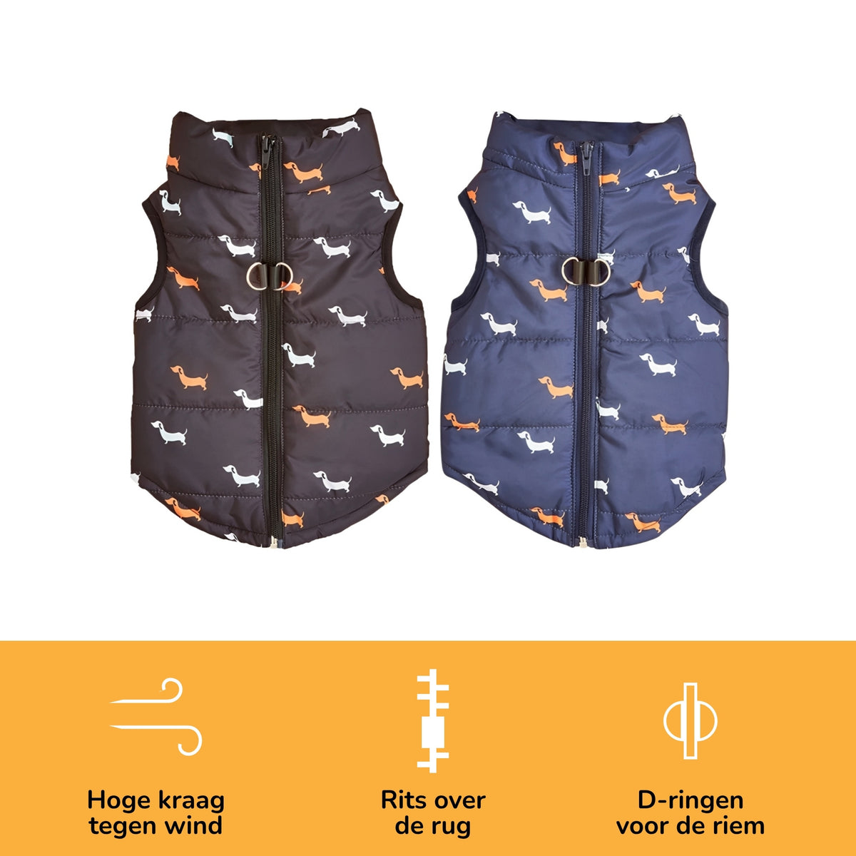 PawCozy - Hondenjas Gevoerd met D-ringen - Mivero