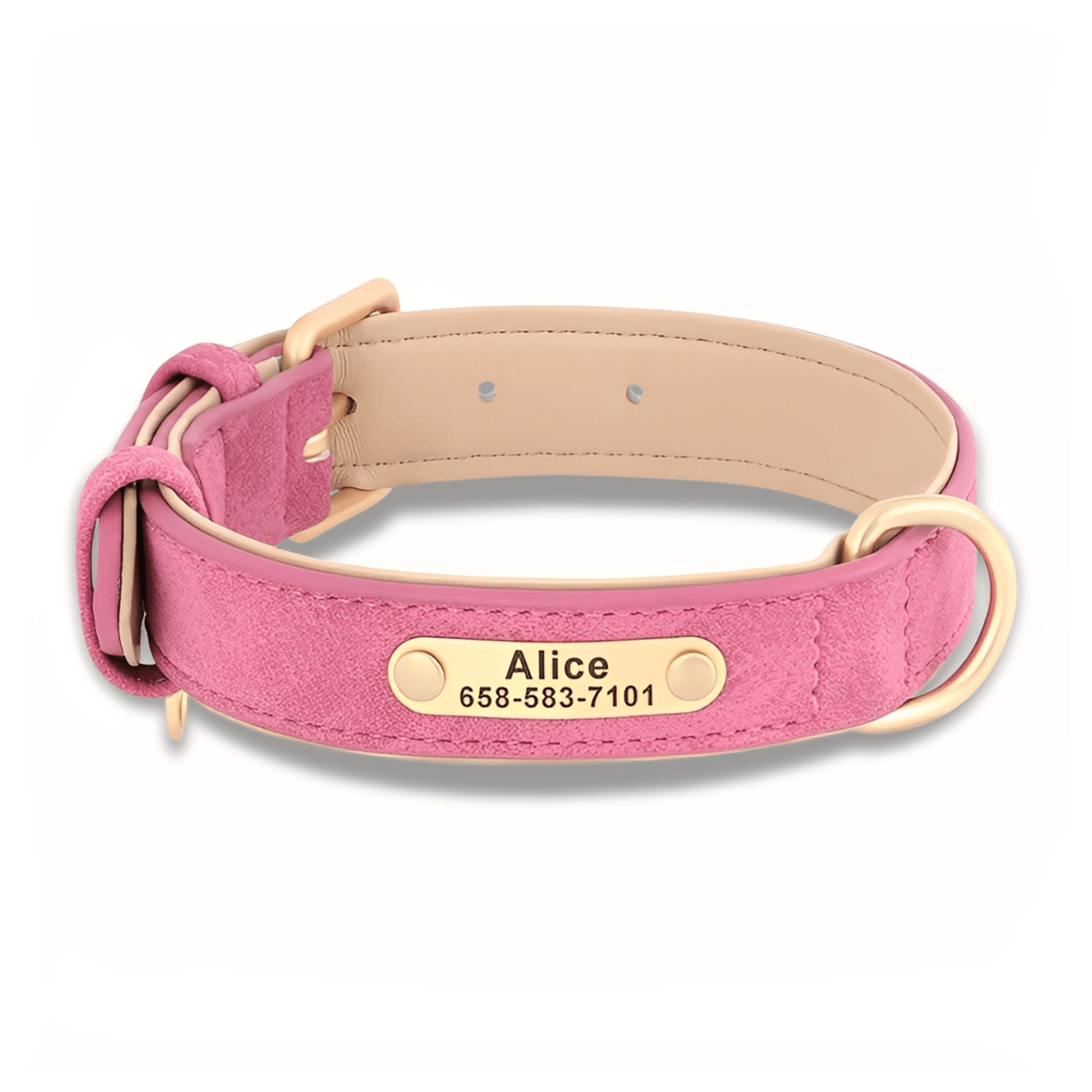 PawID - Gegraveerde Leren Hondenhalsband - Mivero