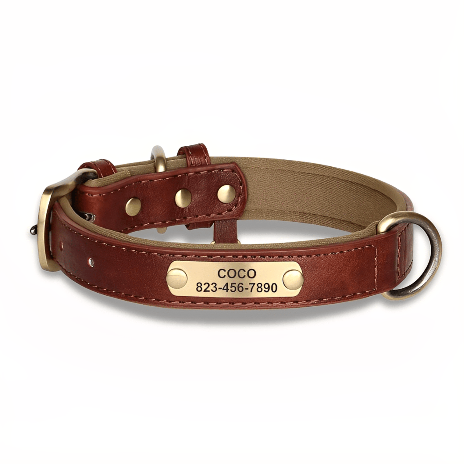 PawID - Gegraveerde Leren Hondenhalsband - Mivero