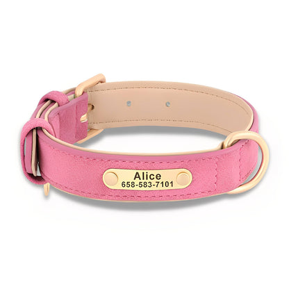 PawID - Gegraveerde Leren Hondenhalsband - Mivero