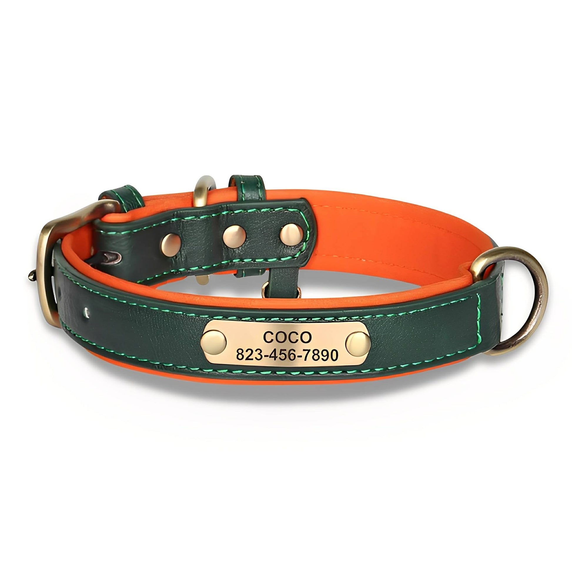 PawID - Gegraveerde Leren Hondenhalsband - Mivero