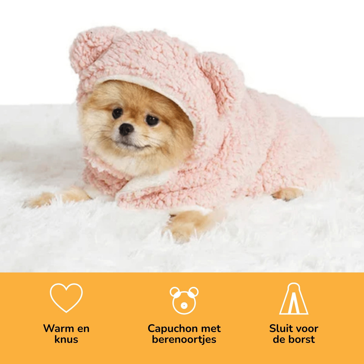 Pawjamas - Hondenpyjama met Capuchon en Berenoortjes - Mivero