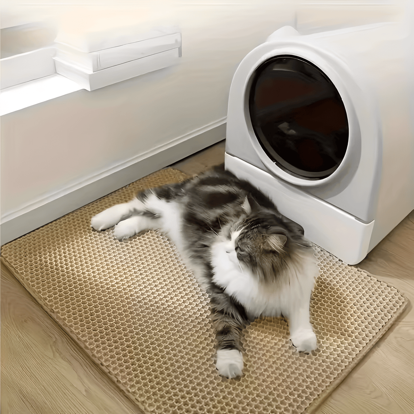 pawmat - katten kattenbakmat waterdicht antislip - mivero