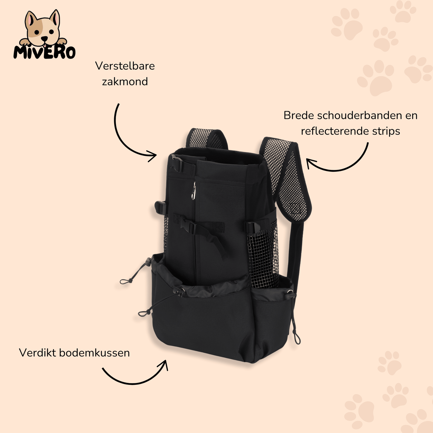 pawpack - ergonomische hondendraagzak rugzak - mivero
