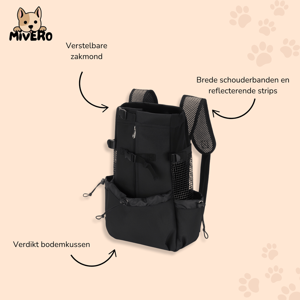 PawPack - Ergonomische Hondendraagzak Rugzak - Mivero