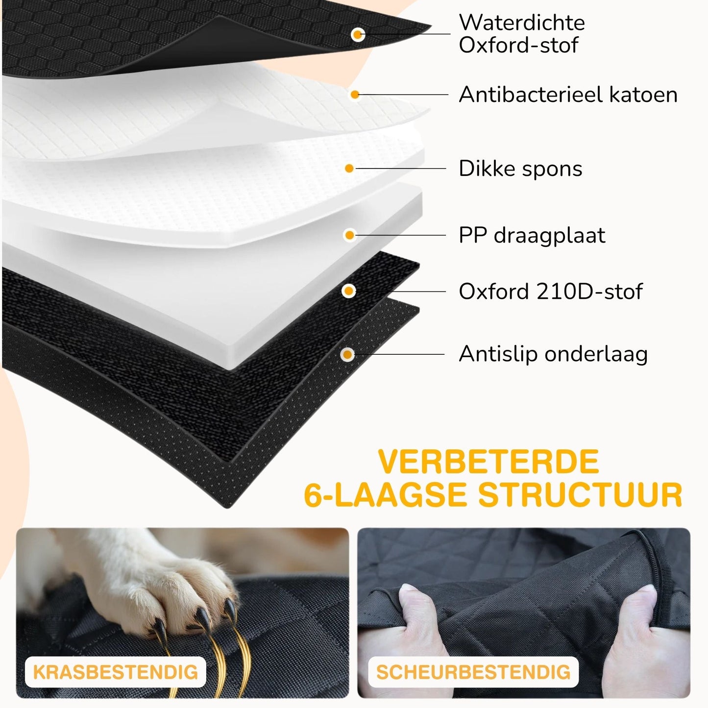 pawpad - honden achterbankverlenger harde bodem waterdicht - mivero