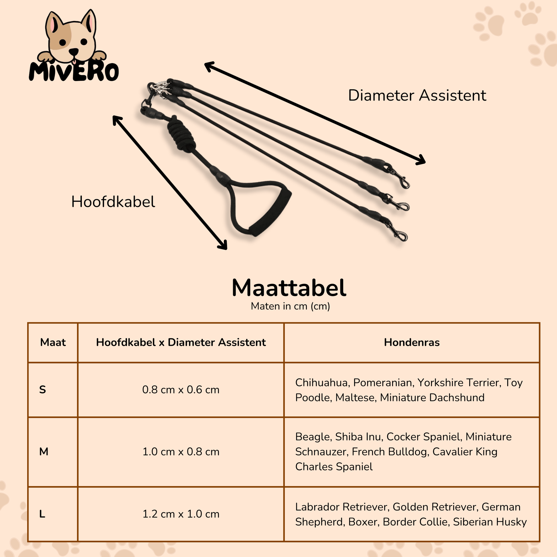 PawSync - Anti - Knoop Hondenriem - Mivero