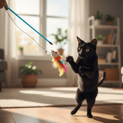 Pouncee - Kattenhengel met muis en veren - Mivero