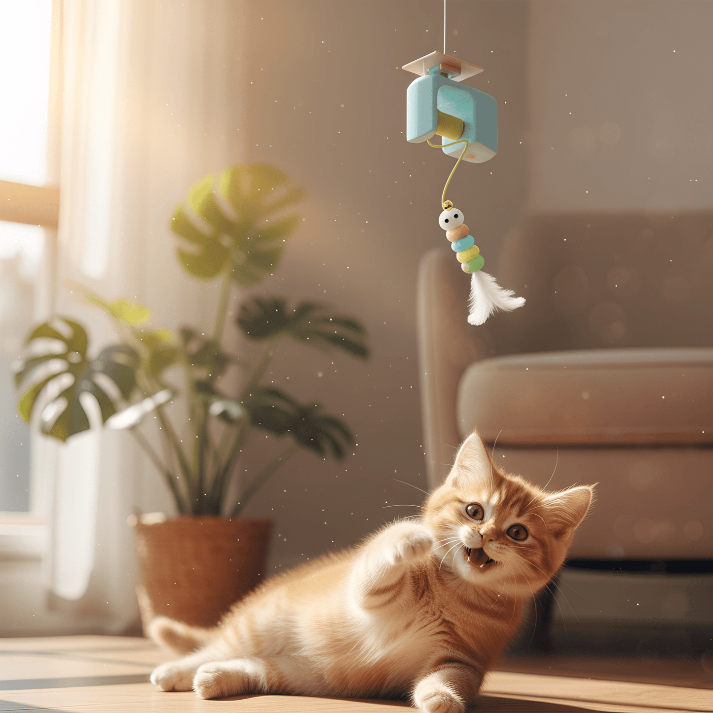 pounza - kattenspeelgoed voor katten automatisch hangend - mivero