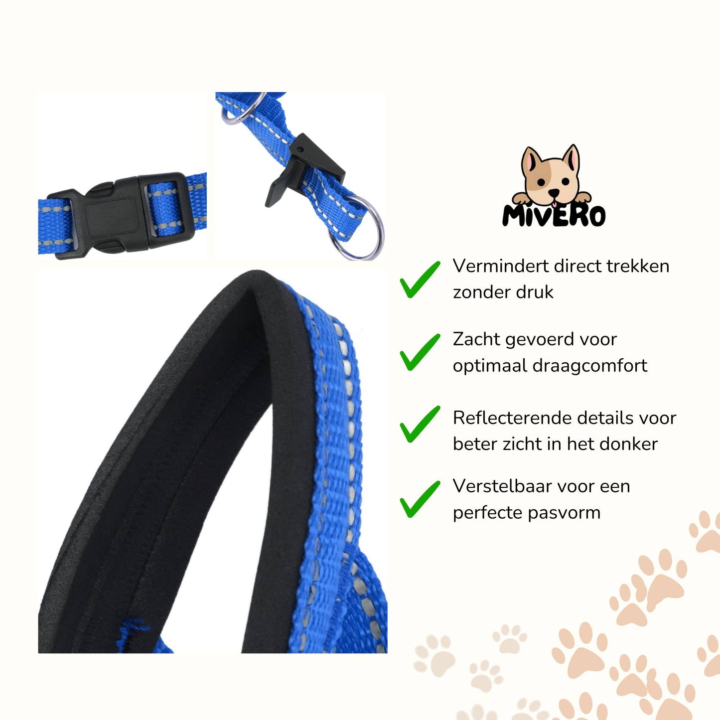 pullease - padded anti - trek hoofdharnas - mivero