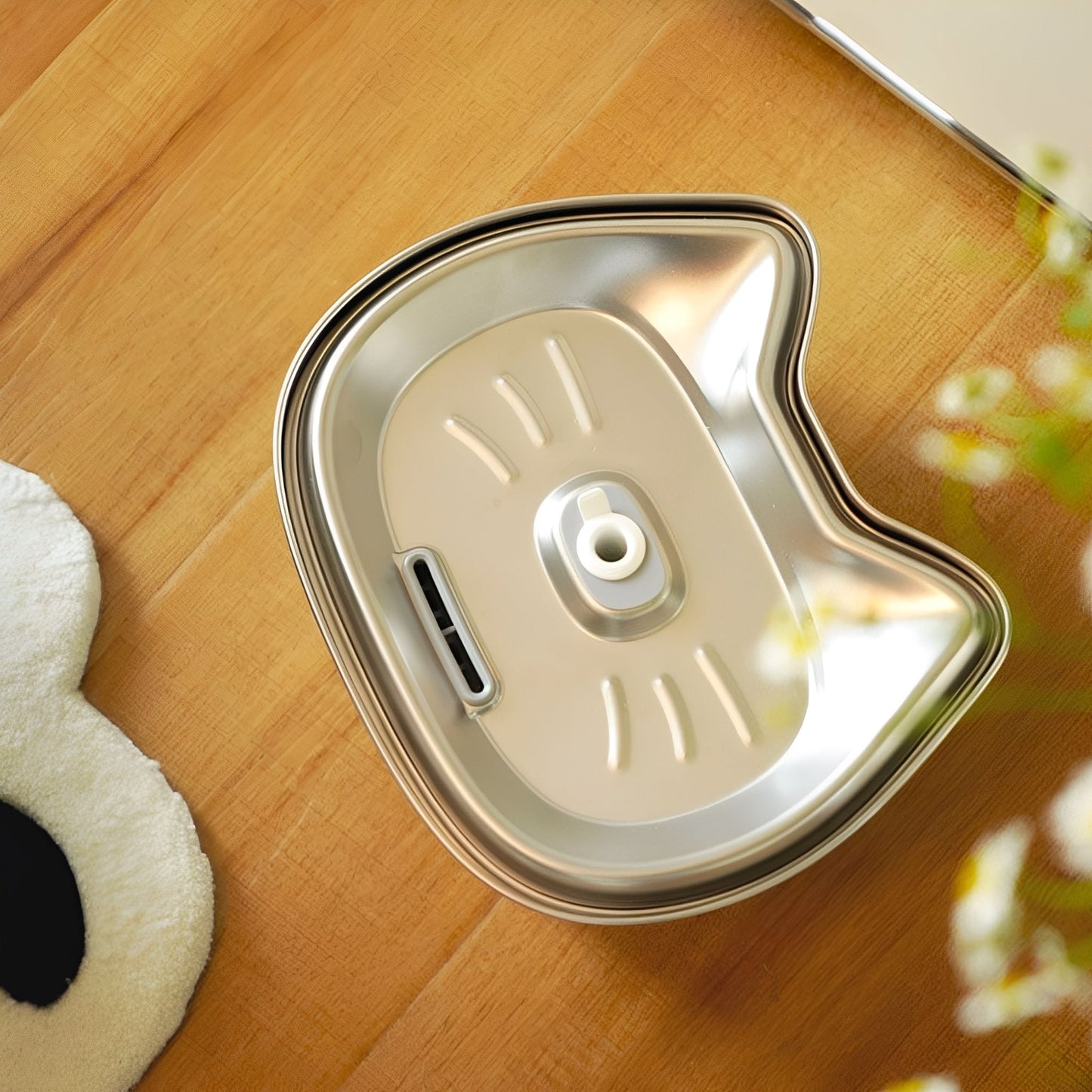 purrtain - katten drinkfontein rvs 3l met filter - mivero