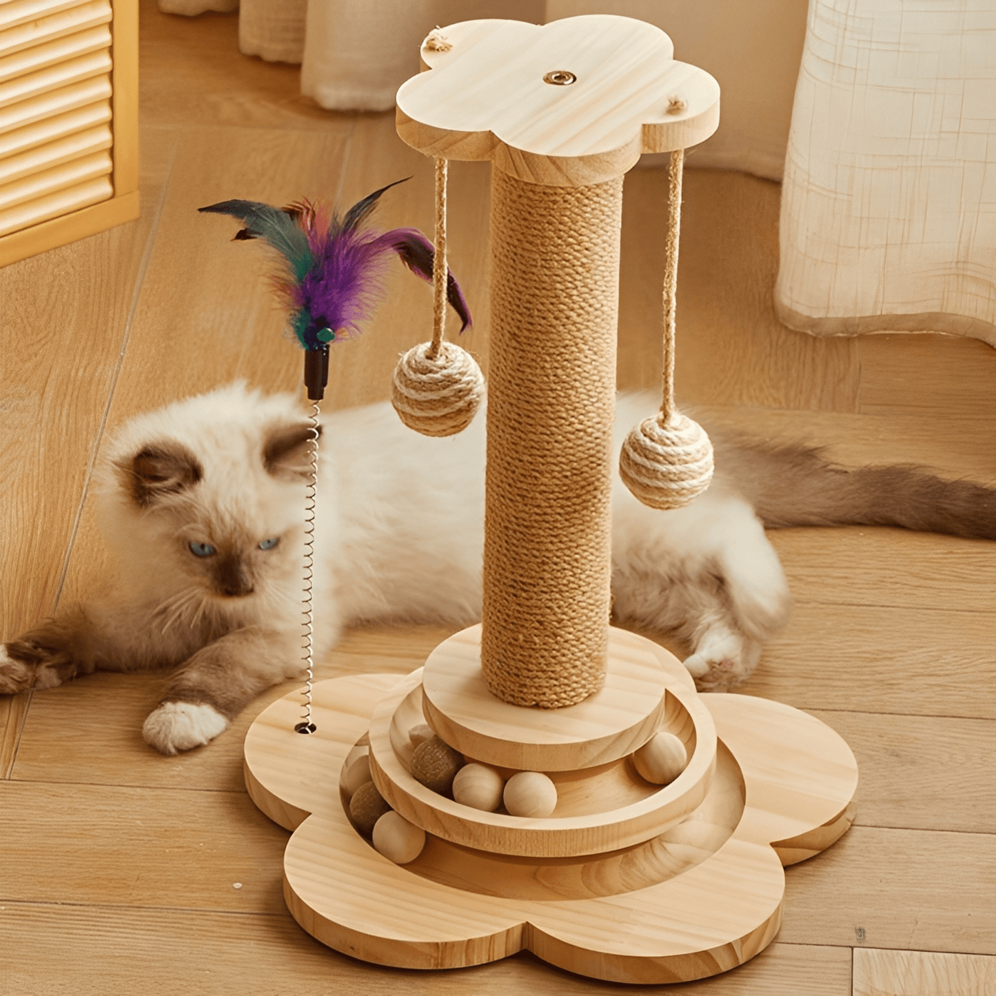 purrvana - massief sisal kattenkrabpaal - mivero