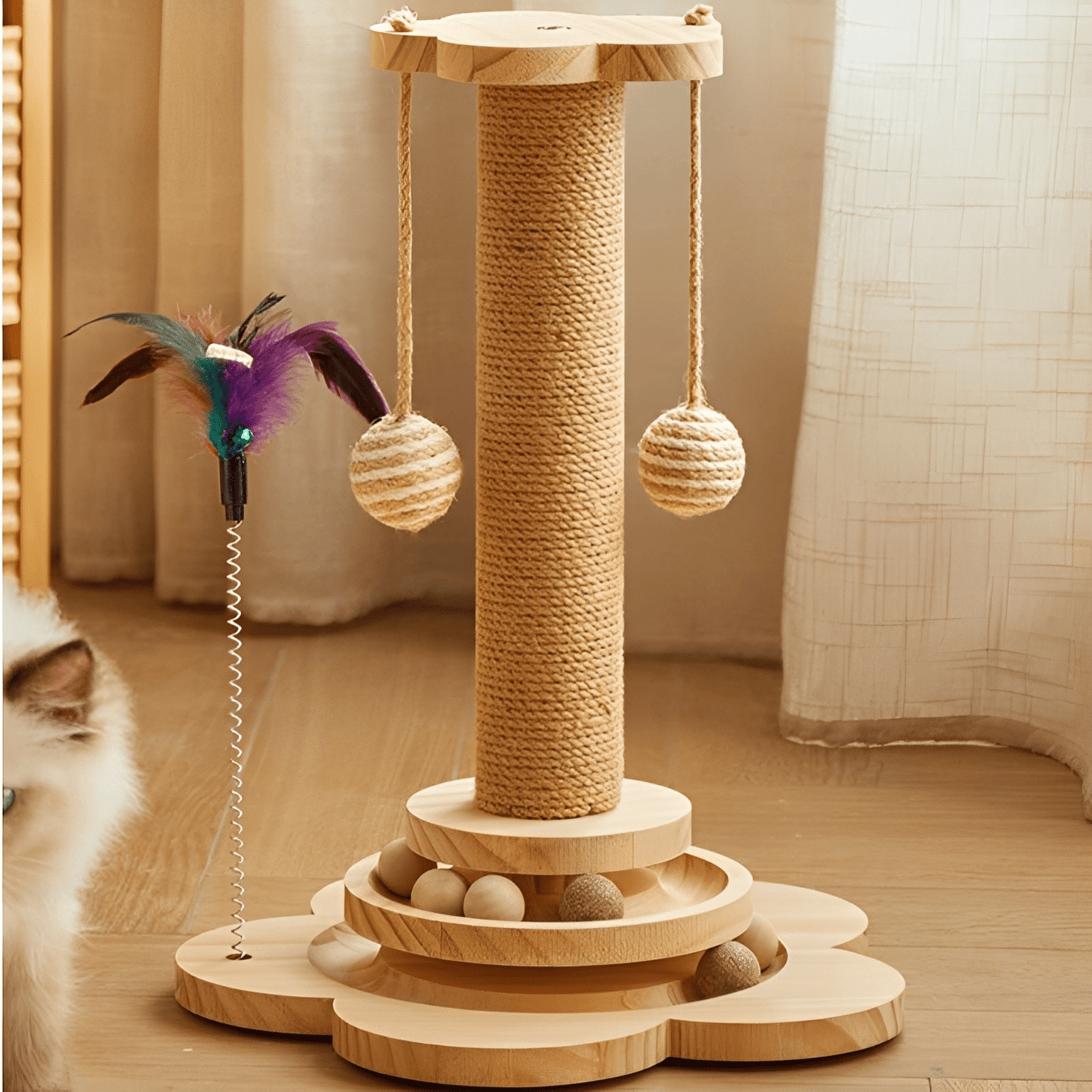 purrvana - massief sisal kattenkrabpaal - mivero