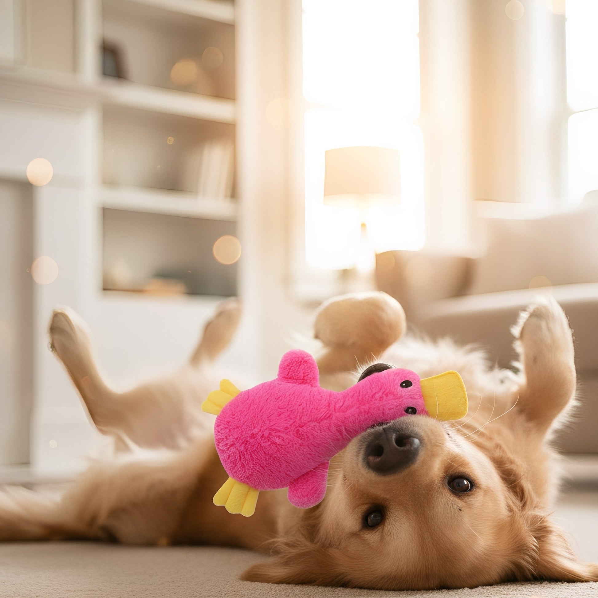 QuackBuddy - Hondenspeelgoed Pluchen Eend met Pieper - Mivero