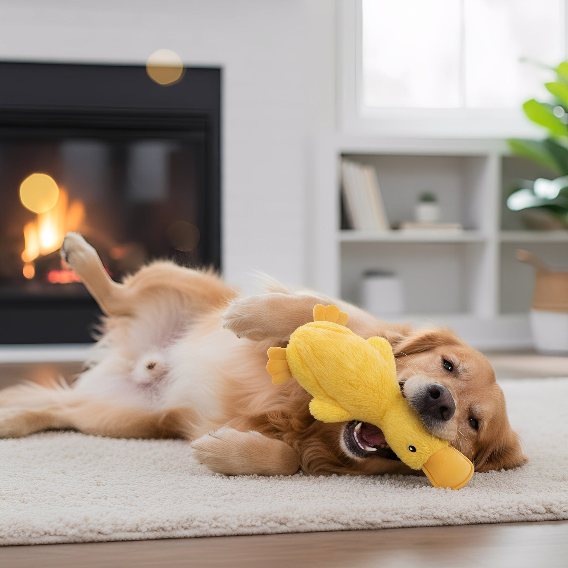 QuackBuddy - Hondenspeelgoed Pluchen Eend met Pieper - Mivero
