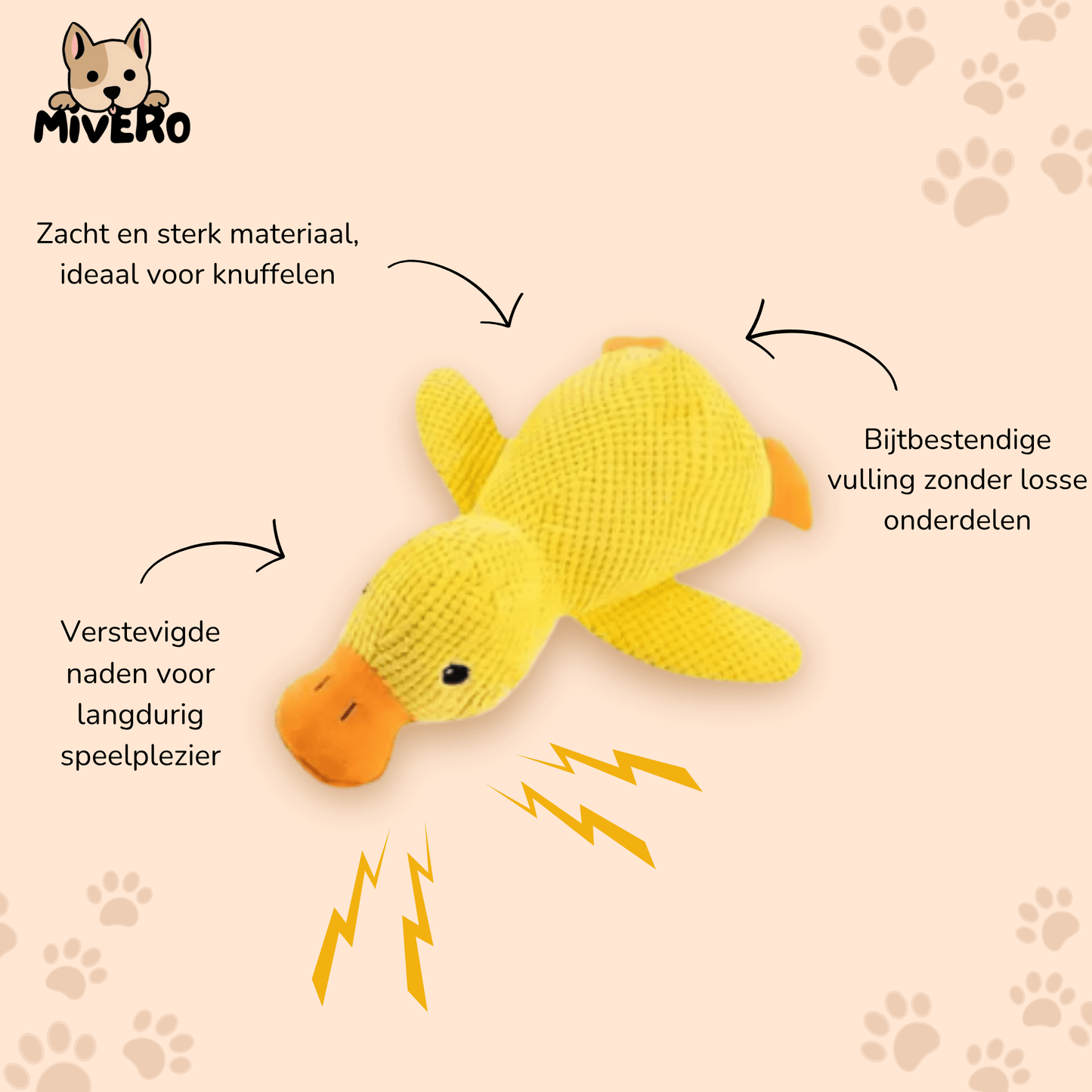 quackmate - honden stress eend knuffel - mivero